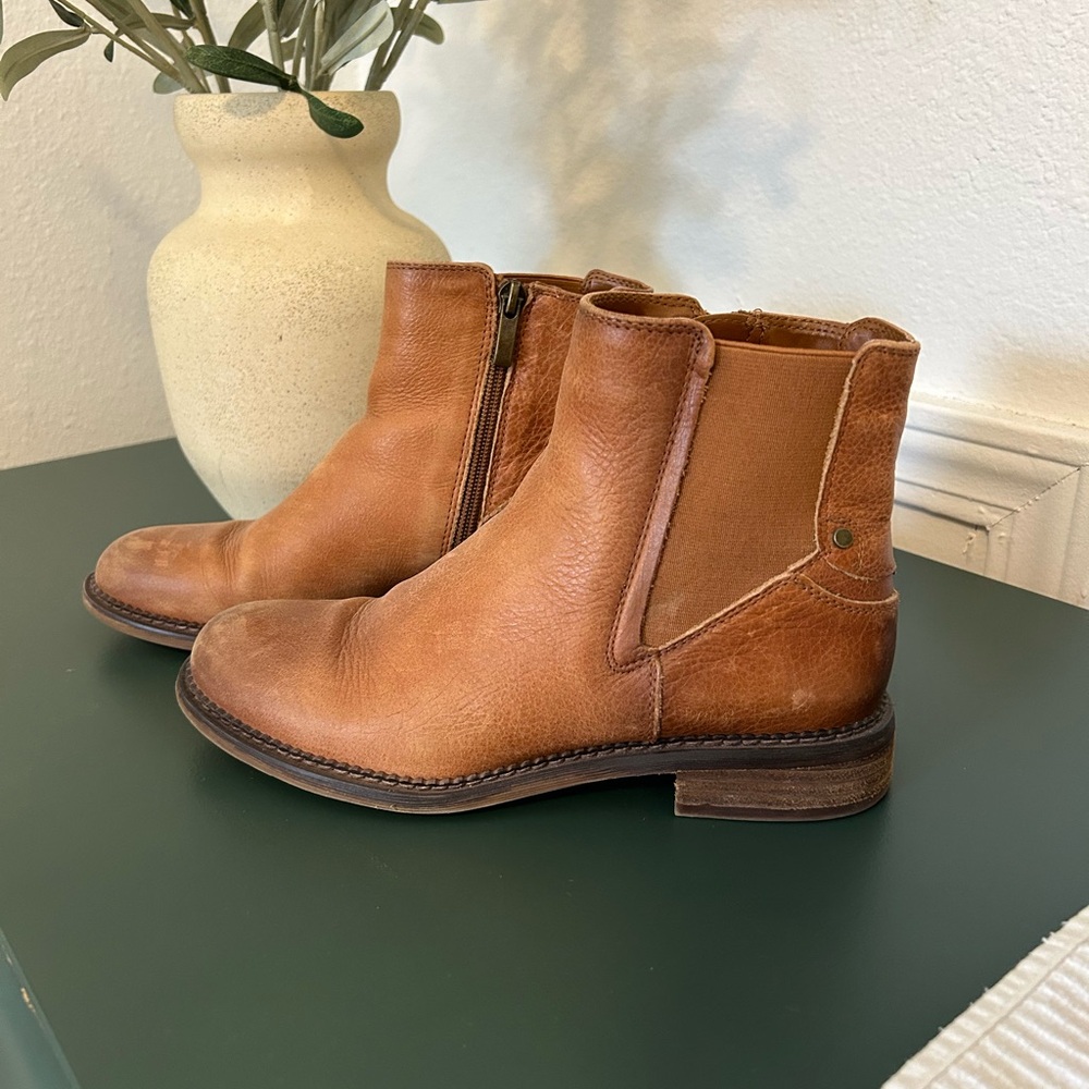 Franco Sarto Tan Leather Ankle Boots